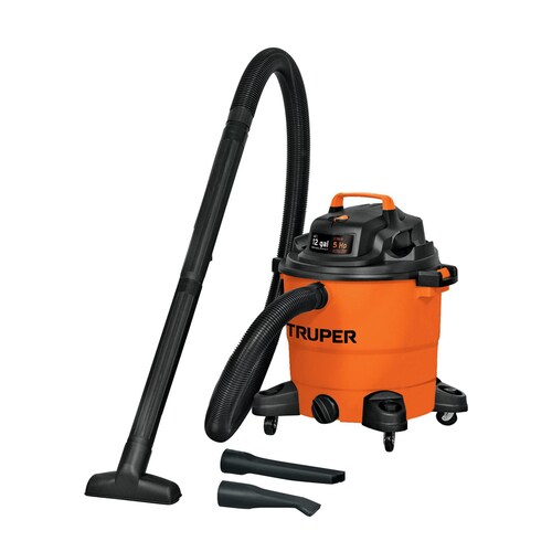 Aspiradora de solidos y liquidos de 12 gal, plastica, Truper 101509