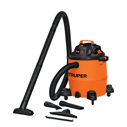 Aspiradora de solidos y liquidos de 16 gal, plastica, Truper 101520