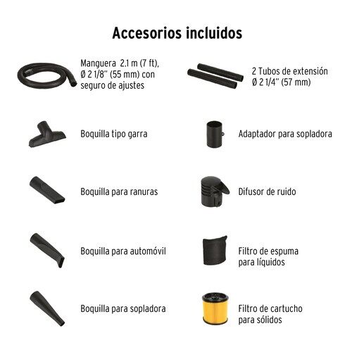 Aspiradora/sopladora de solidos y liquidos 12 gal, plastica 12093