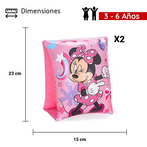 Flotadores Inflables Para Niña Bestway Minnie Mouse 6 Pzas