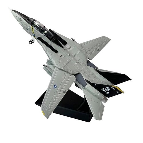 Avión militar detalle colección MXF14-001-23 F-14 Tomcat 1100 19x19x14cm MetalPlástico Base plastico Gris, F-14 Tomcat Wings Fixed