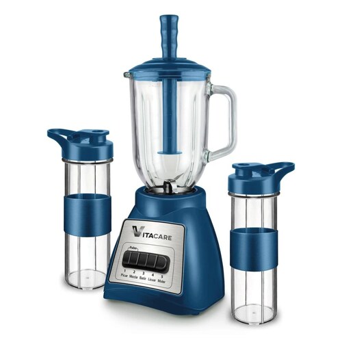 Licuadora Procesador de Alimentos Vitacare 4916 2 Vasos Sport Azul 