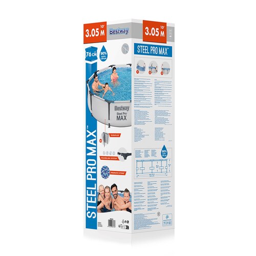 Alberca Piscina Armable Familiar Circular Gris 3.05 m x 76 cm Bestway