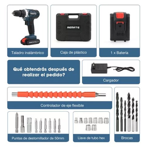 Taladro Atornillador De Impacto Inalámbrico Kit De 24 Piezas.
