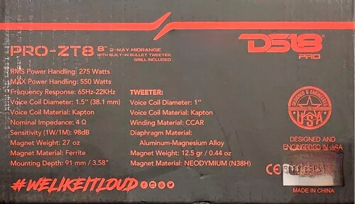 Par De Bocinas Ds18 De Rango Medio De Audio Pro-zt8 Calidad.