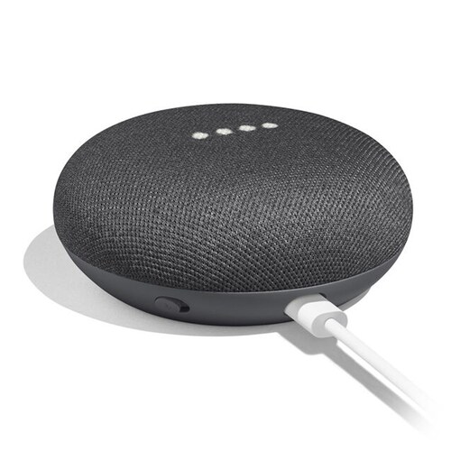 Altavoz Inteligente Google Nest Mini 2nd Gen color Negro con Asistente Virtual.