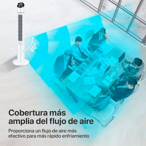 Ventilador de torre con IONIZADOR Oscila 109cm Blanco + control remoto Beckon