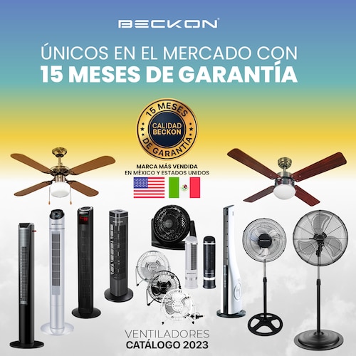 Ventilador de torre con IONIZADOR Oscila 109cm Blanco + control remoto Beckon