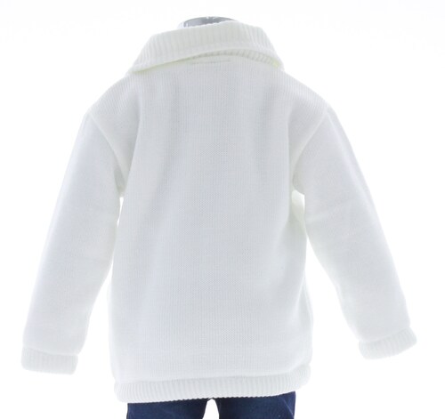 Abrigo Niño Blanco Bebe Chamarra Tejida 3319 0 a 4 Años.