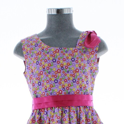 Vestido Niña Morado Floreado 2 a 10 años 3322.