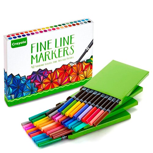 40 Plumones Marcadores Rotuladores Punta Fina Marca Crayola Fine Line Markers
