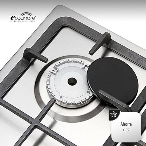 Estufa Parrilla De Gas Lp / Gas Natural - Empotrable - 4 Quemadores - Acero Inoxidable 