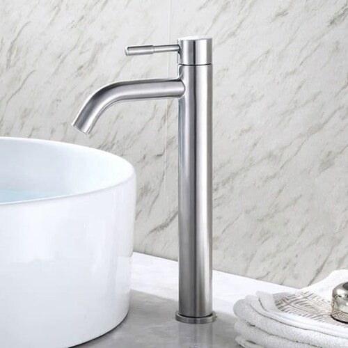 Llave Monomando Alta Lavabo Acero Inox EJEX