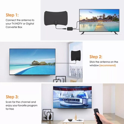 Antena De Tv Digital Hdtv Para Interiores 4k Hd 1080p