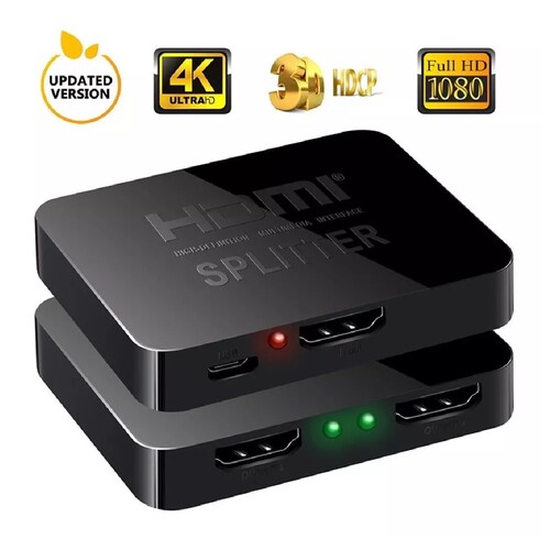 Mini Splitter Hdmi 4k 1 Entrada 2 Salidas Con Amplificador