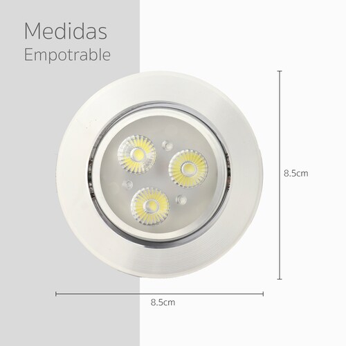 Lampara Foco Led Empotrable Plafón Ajustable Luz Blanca 3w