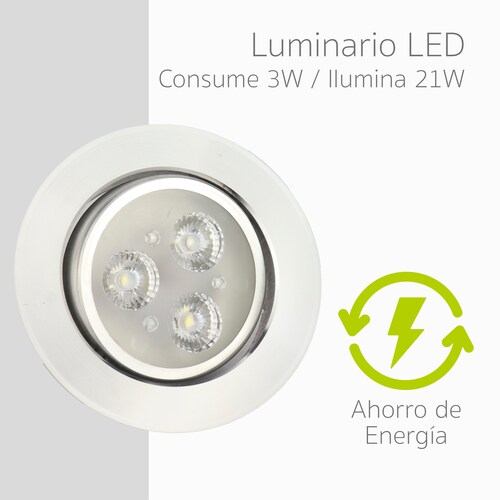 Lampara Foco Led Empotrable Plafón Ajustable Luz Blanca 3w