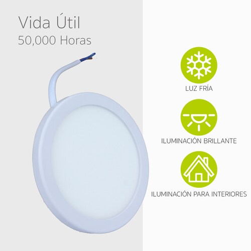 Lampara Foco Led Plafón Empotrable 18w Luz Blanca
