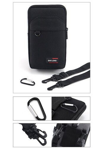 Bolsa Mochila riñonera seguridad porta cel contra agua cinturón hombro negro moto deporte cartera
