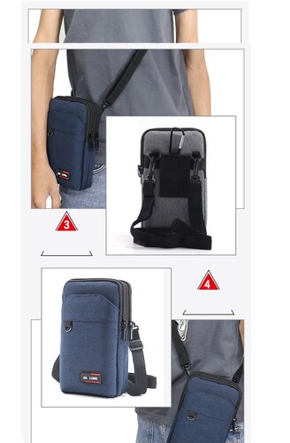 Bolsa Mochila riñonera seguridad porta cel contra agua cinturón hombro negro moto deporte cartera