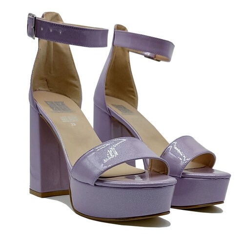 Tacones Zapatillas 1010 EVAG Lila Altas Cómodas Mujer Fiesta Plataforma