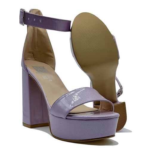 Tacones Zapatillas 1010 EVAG Lila Altas Cómodas Mujer Fiesta Plataforma