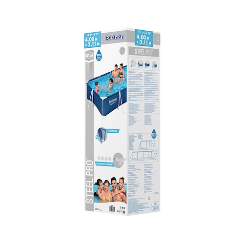 Alberca Rectangular Estructural Grande Bestway 400 Cm Azul.