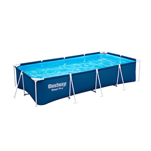 Alberca Rectangular Estructural Grande Bestway 400 Cm Azul.