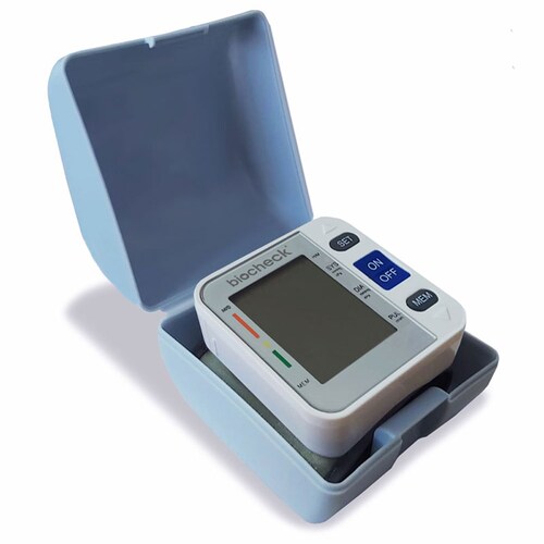 Medidor Arterial Biocheck Digital, Muñeca, Azul Baumanometro.