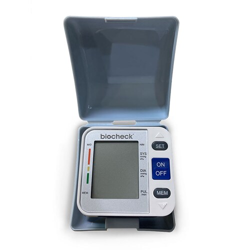Medidor Arterial Biocheck Digital, Muñeca, Azul Baumanometro.