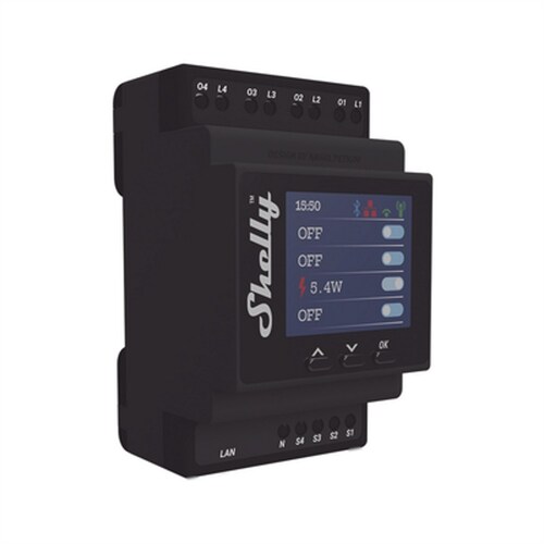 Relevador Inalámbrico WIFI 4 Canales Inteligentes Shelly