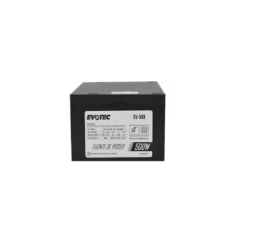 Fuente de poder evotec ev-500 negro 500w pc ensamble gamer energia corriente alimentacion pc