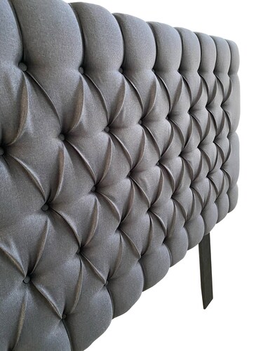 Cabecera Capitonada Soho Gris oxford king size, El Bazar Store, Habitación, Moderna.