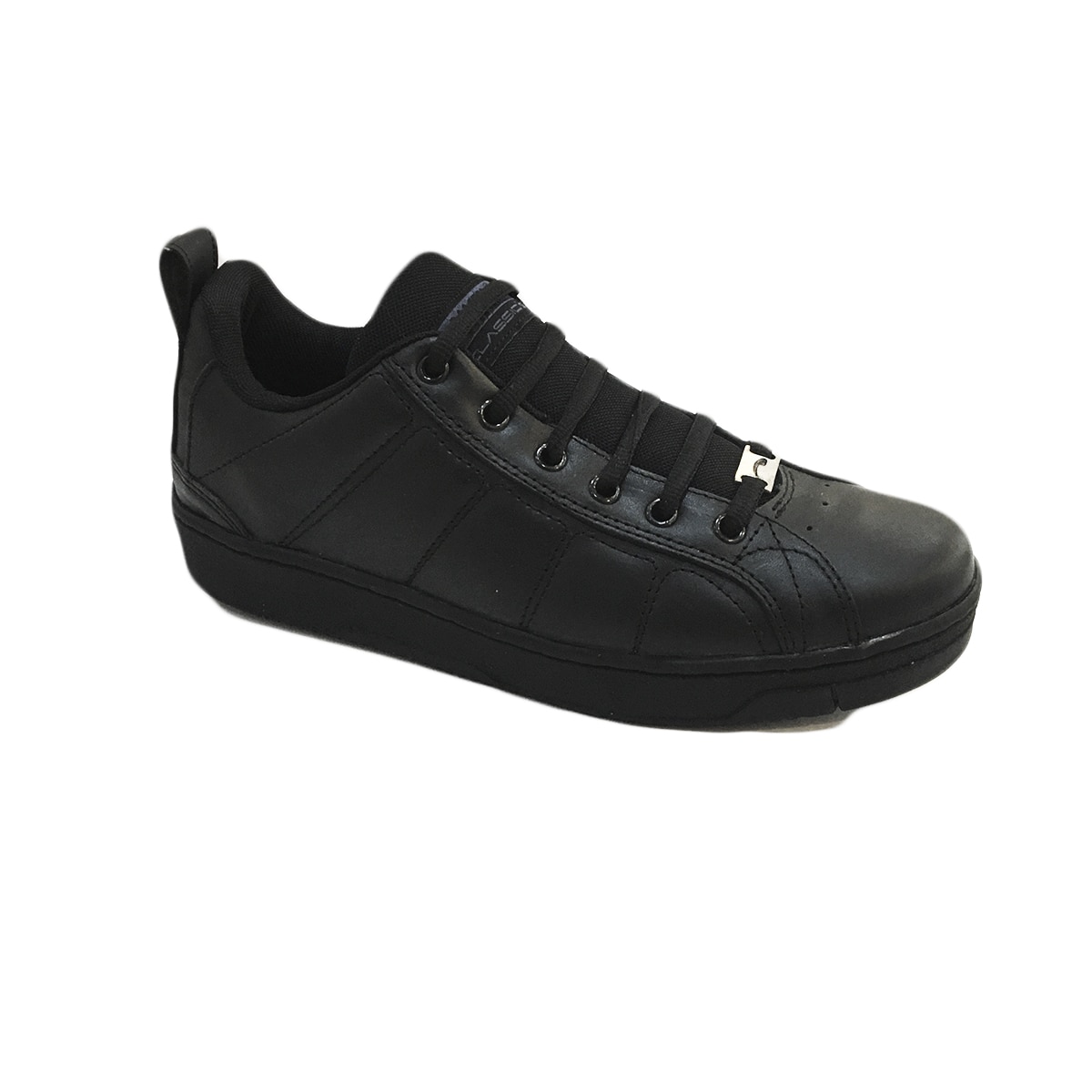 Tenis negros de discount cuero