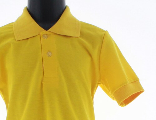 Playera Polo Para Niño De Algodon Color Amarillo 3346 2 a 18 Años.