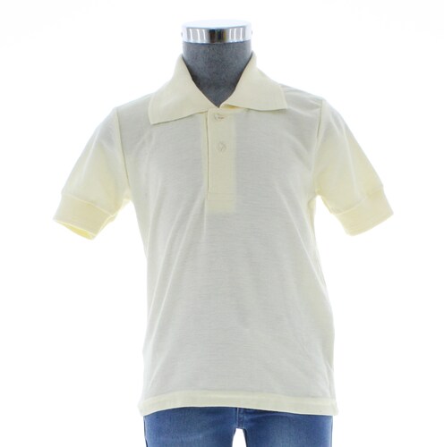 Playera Polo Para Niño De Algodon Color Beige 3347 2 a 18 Años.