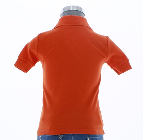 Playera Polo Para Niño De Algodon Naranja 3350 2 a 18 Años.