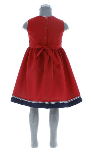 Vestido Niña Color Rojo Liso 3356 2 a 10 años 
