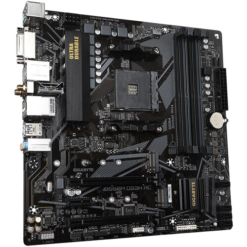 Tarjeta Madre GIGABYTE B550M DS3H AC 4xDDR4 2xPCI-E WiFi BT Socket AM4.