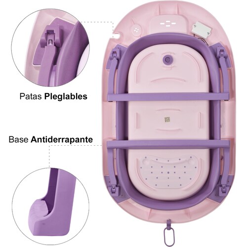 Tina Bañera Bebe Antiderrapante Portatil Plegable Regadera – Little Monkey