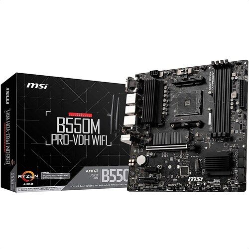 Tarjeta Madre MSI B550M PRO-VDH WIFI 4xDDR4 PCI-E USB3 Socket AM4