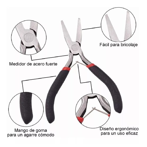 Set 8 Pzs Pinzas Para Armado Bisuteria Punta Corte Engarce Plana