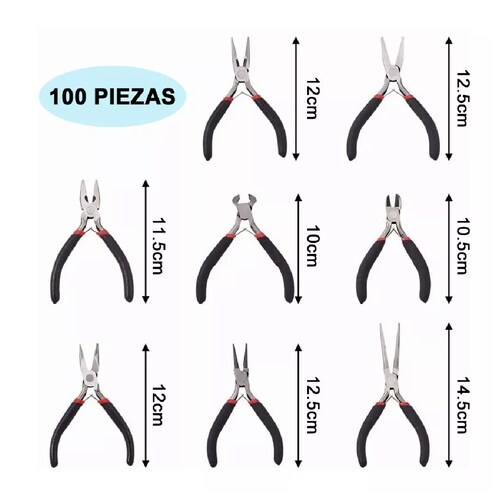 Set 8 Pzs Pinzas Para Armado Bisuteria Punta Corte Engarce Plana