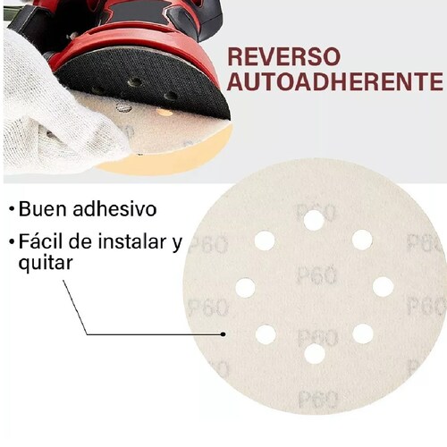 Set 200 Piezas Discos De Lija Perforados De 5 Pulgadas