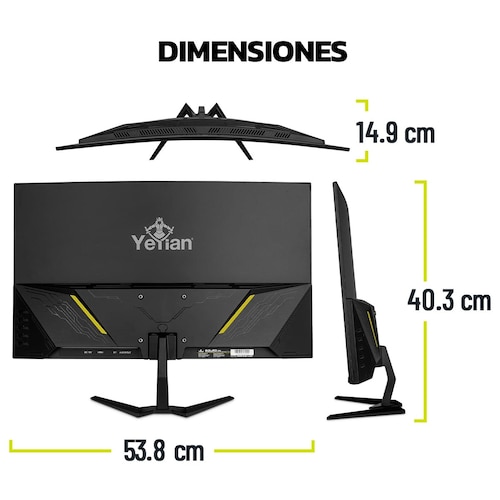 Monitor 23.8 YeYian SIGURD 2503 Gaming LED Curvo 200Hz 1ms HDMI DisplayPort Bocinas YMC-70804