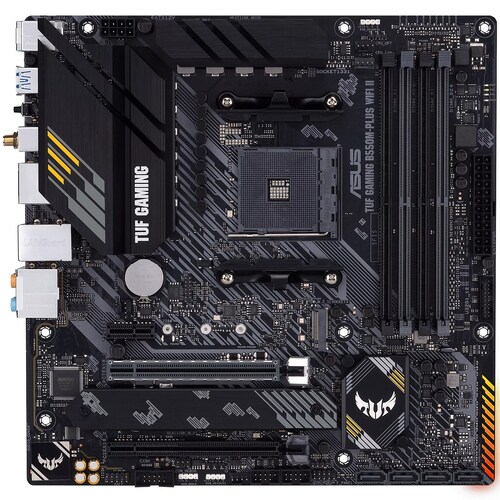 Tarjeta Madre ASUS TUF GAMING B550M-PLUS WIFI II AURA 4xDDR4 2xPCI-E USB3 Socket AM4.