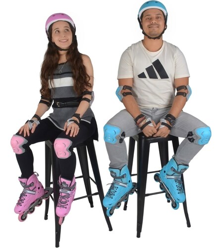 Patines En Linea Rosas Niña Ruedas Led + Proteccion 18-27 Cm