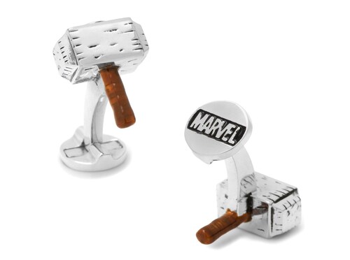 Mancuernillas Martillo Thor Mjolnir Plateadas Caja De Regalo Marvel