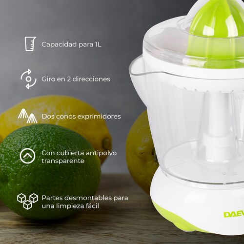 Exprimidor de cítricos Daewoo DJE-5563 con capacidad de 1L.