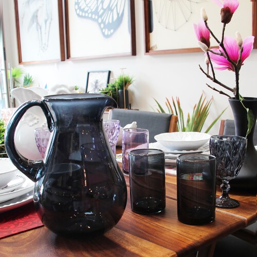 Vaso de cristal color Humo